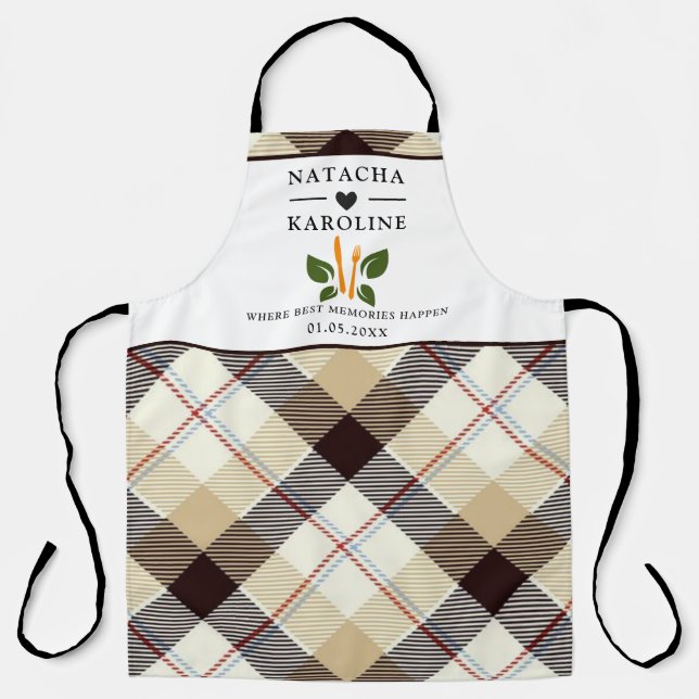Custom Text, watercolor  Kitchen Apron (Front)