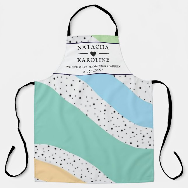 Custom Text, watercolor Kitchen Apron (Front)