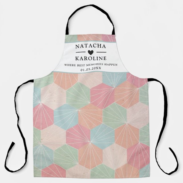 Custom Text, watercolor Kitchen Apron (Front)