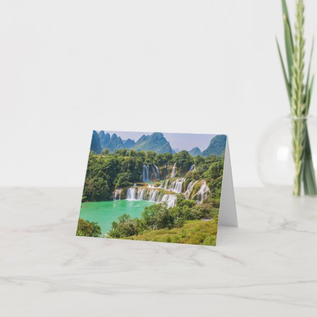 Custom text Waterfalls greeting card (Front)