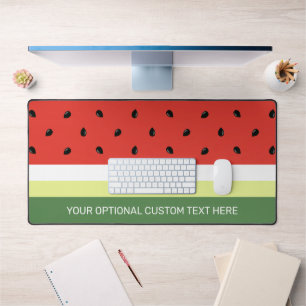 Custom Text Watermelon Pattern Desk Mat