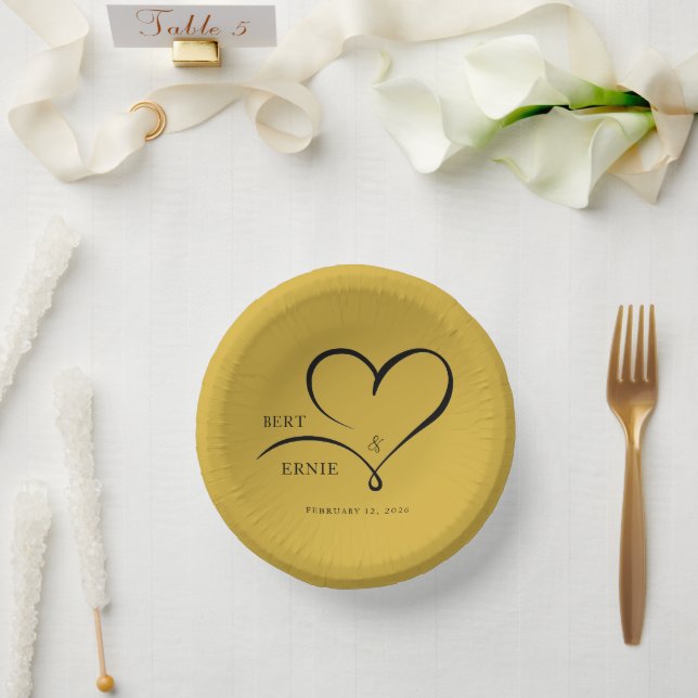 Custom Text Wedding 7" Paper Bowl Square Keepsake Paper Plate (Wedding)