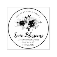 Custom Text Wedding Florist Logo Bouquet