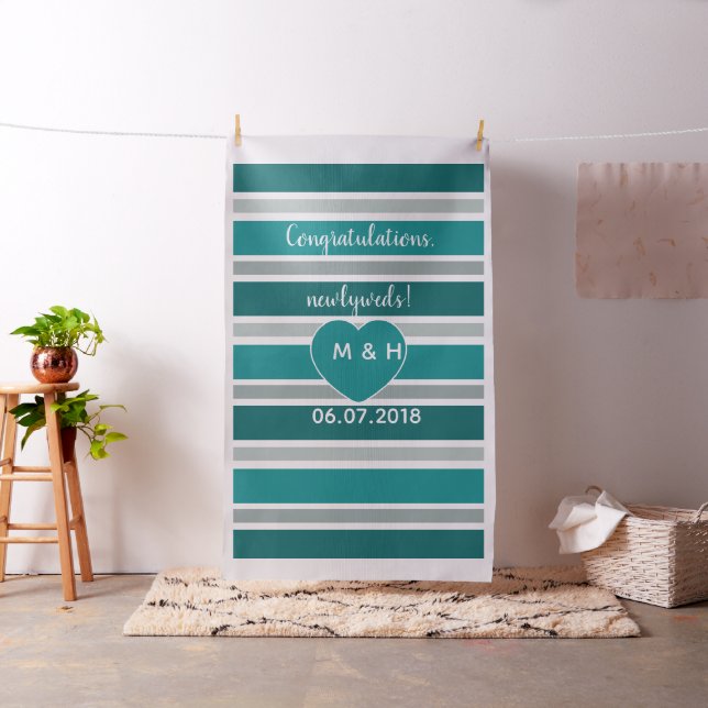 Custom text wedding photobooth fabric (In Situ)