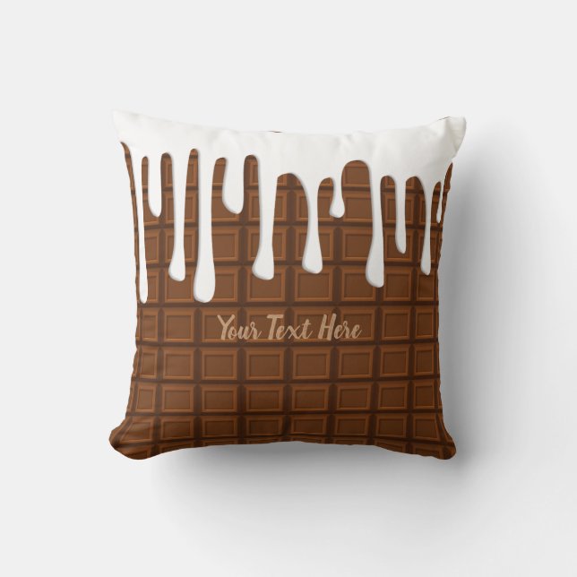 Custom Text/ White Chocolate Lover Candy Baking Throw Pillow (Front)