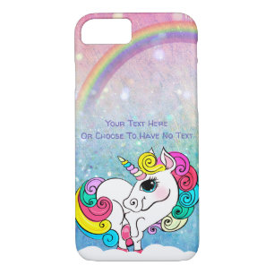 Custom Text/ White Unicorn Rainbow Glitter Sequins Case-Mate iPhone Case