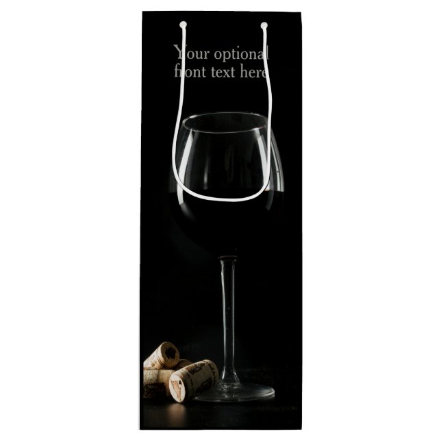 Custom text "Wine Glass" Wine Gift Bag (Front)