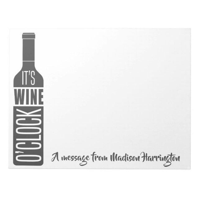 Custom text Wine Quote Notepad (Front)