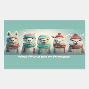 Custom Text Winter Llamas Sticker