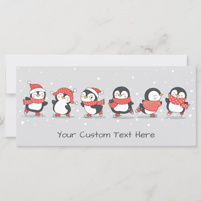 Custom text Winter Penguins (Front)