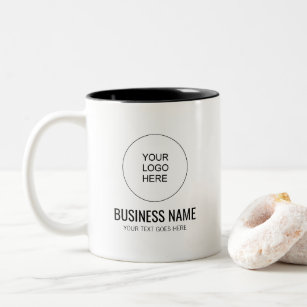 Custom Text Your Business Logo Here Minimalist Two-Tone Coffee Mug