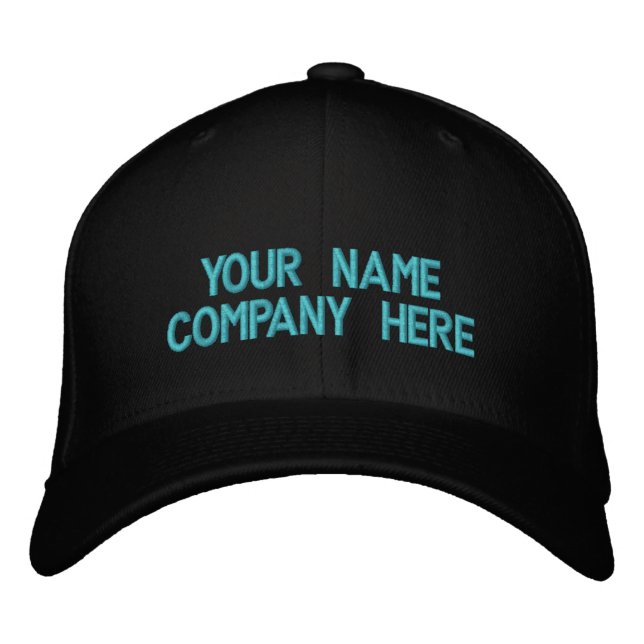 Custom Text Your Name Hat Embroidered Baseball Cap (Front)