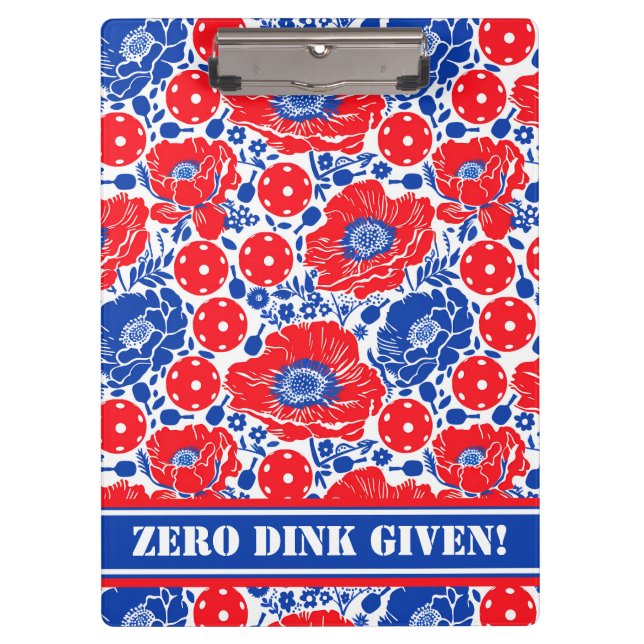 Custom text Zero Dink Given Pickleball Clipboard (Front)