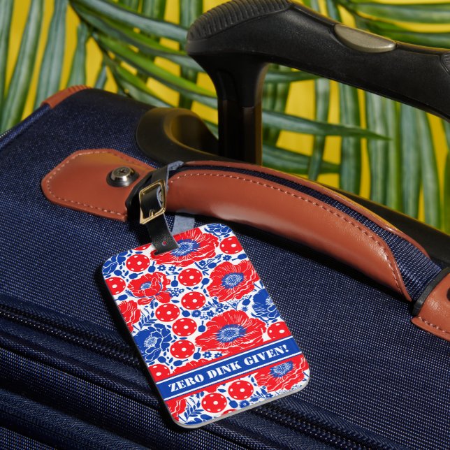 Custom text Zero Dink Given Pickleball Luggage Tag (Front Insitu 1)