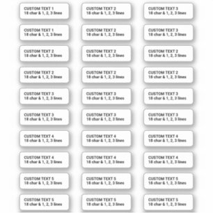 Custom texts template 1.25 x 0.3125" 30 stickers