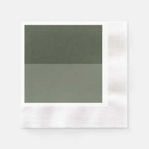 Custom Textured Moss Green Two-Tone Paper Napkin