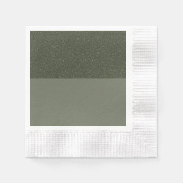 Custom Textured Moss Green Two-Tone Paper Napkin (Front)