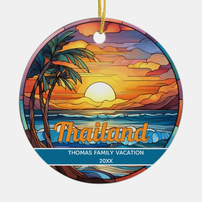 Custom Thailand Beach  Ceramic Ornament (Front)