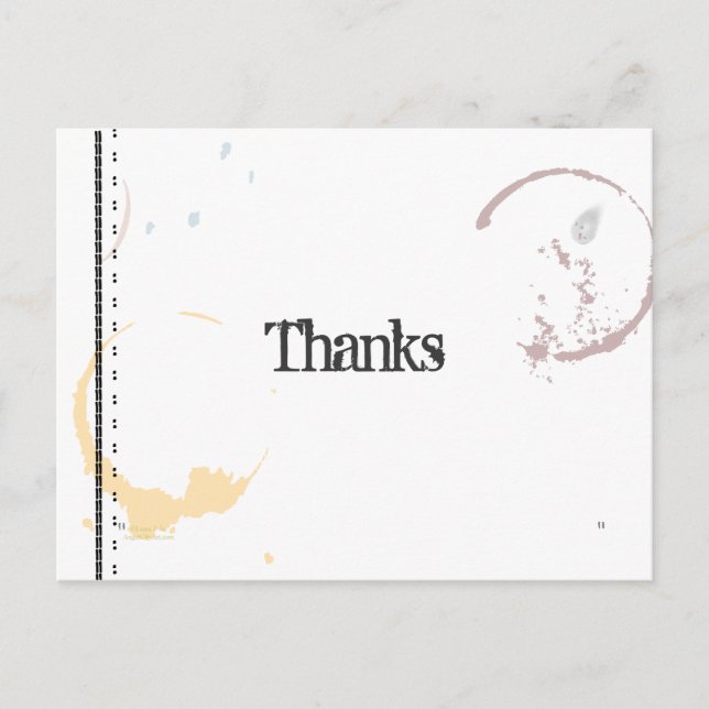 Custom Thank Grunge Coffe Stain Postcard (Front)