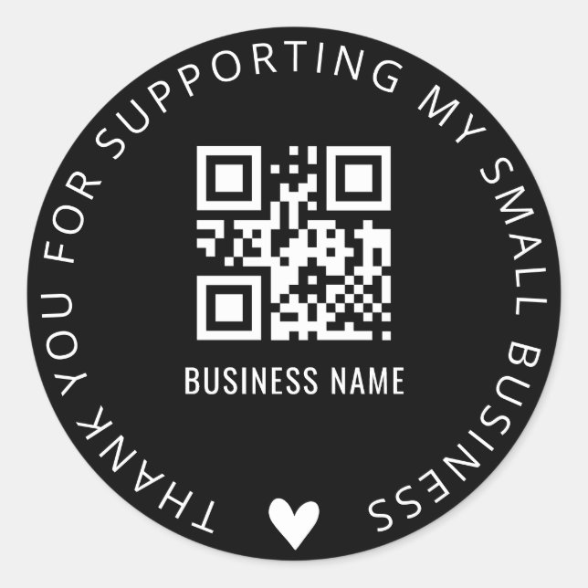 Custom Thank You and QR Code Business Sticker (Front)