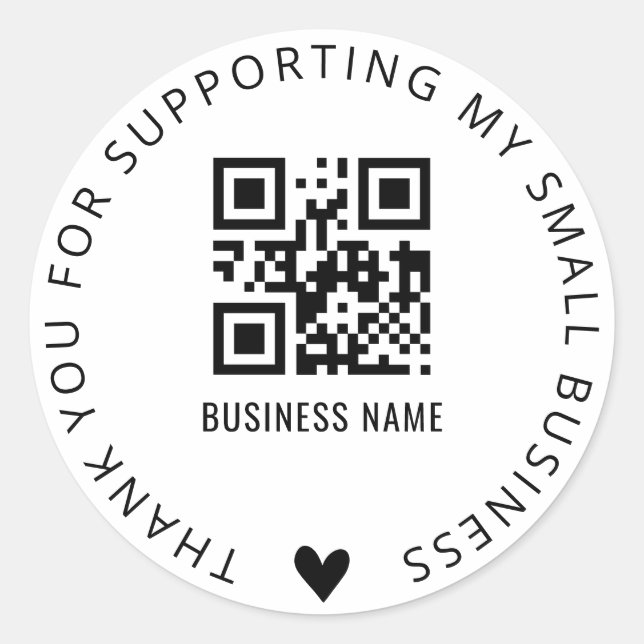 Custom Thank You and QR Code Business Sticker (Front)