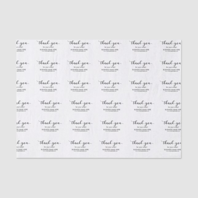 Custom Thank You Business  Tissue Paper (Front)