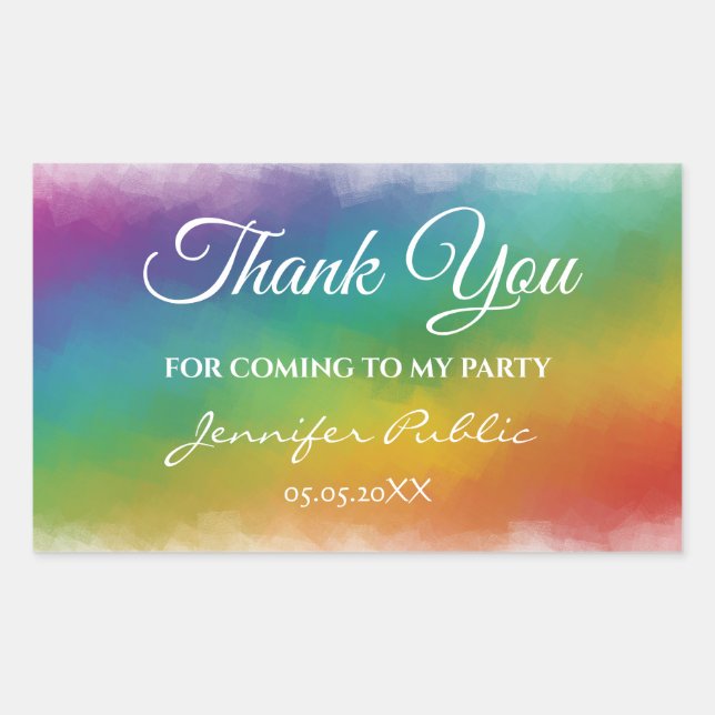 Custom Thank You Calligraphed Text Template Sticker (Front)