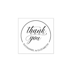 Custom Thank You Calligraphy Wedding Rubber Stamp