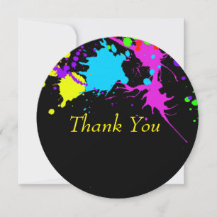 Custom Thank You Cards, Paint Splatter