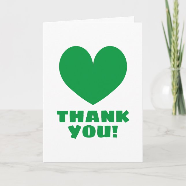 Custom thank you cards with big heart icon (Front)