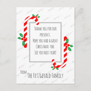 Custom Thank You Christmas Holidays Postcard
