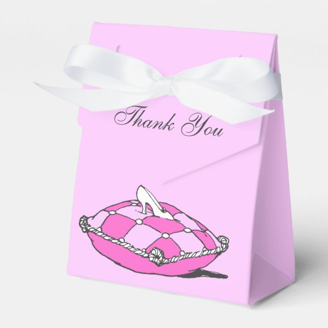 Custom Thank You Cinderella Slipper Pink Favour Bo Favor Box (Front Side)