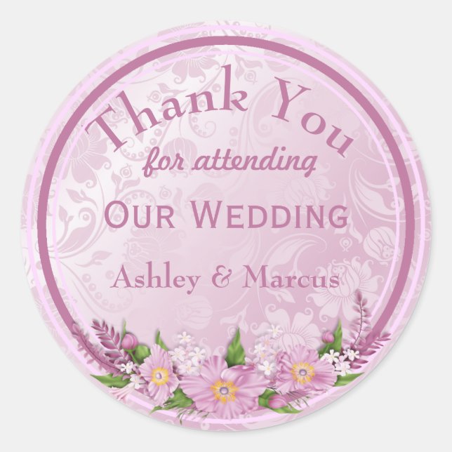 Custom Thank You Classic Round Sticker (Front)