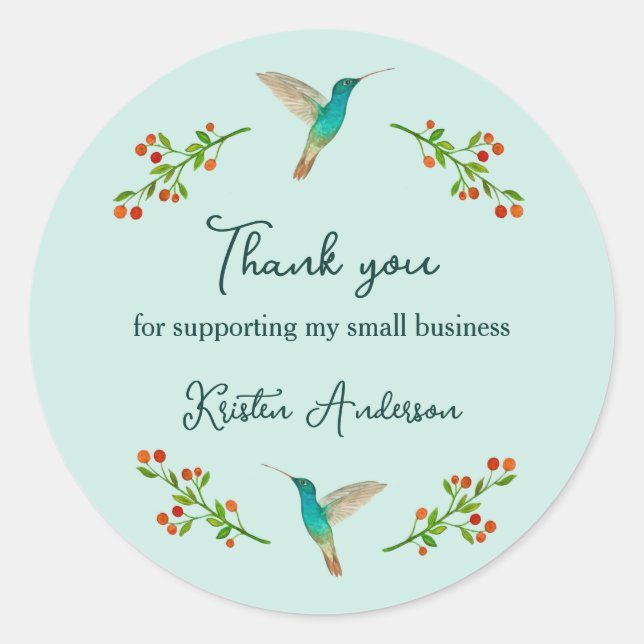 Custom Thank you Classic Round Sticker (Front)