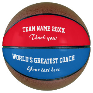 Custom thank you coach basketball ball