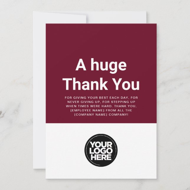 Custom Thank You Employee Appreciation Card (Front)
