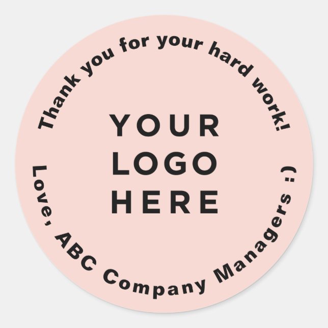 Custom Thank You Employee Appreciation Day Gifts Classic Round Sticker (Front)