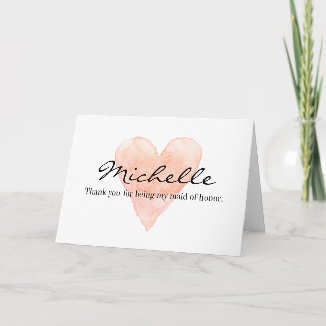 Custom Thank you for being my maid of honour cards (Front)