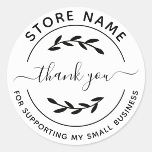 Custom Thank you for supporting my small business Classic Round Sticker