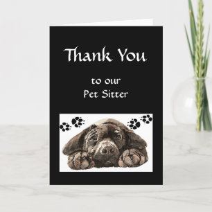 Custom Thank You Greeting, Pet,Labrador Dog Sitter Card