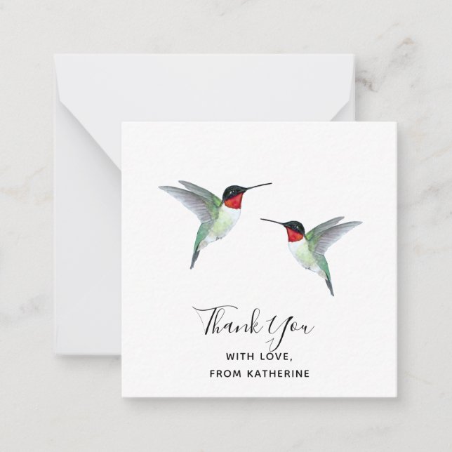 Custom Thank You Hummingbird Note Card (Front)