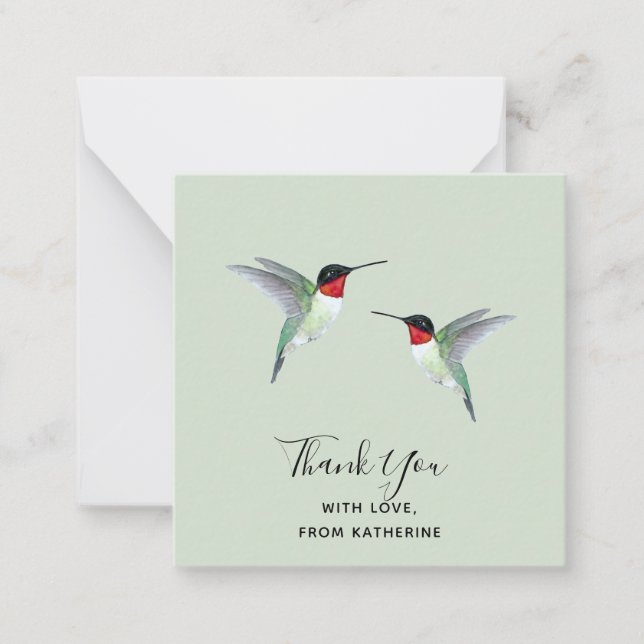 Custom Thank You Hummingbird Note Card (Front)