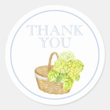 Custom Thank You Hydrangea Basket Sticker