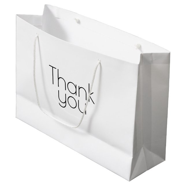 Custom Thank You Large Gift Bag Personalized Style (Front Angled)