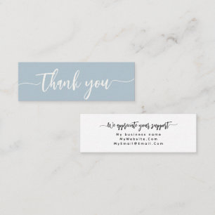 Custom Thank You Minimalist Modern Elegant Script Mini Business Card