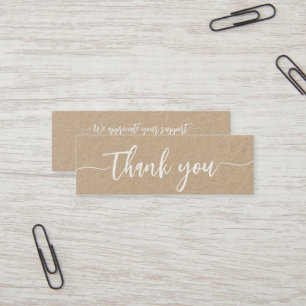 Custom Thank You Minimalist Modern Elegant Script Mini Business Card