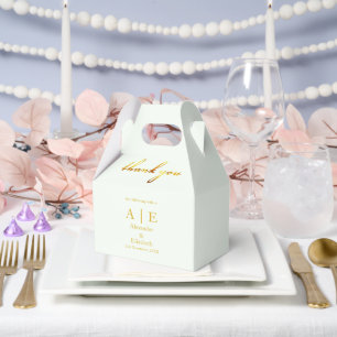 Custom Thank You Monogram Mint Ice Favor Box