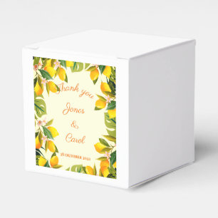 Custom Thank you Party watercolor vintage Lemon Favor Box