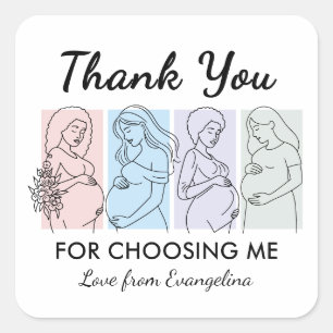 Custom THANK YOU Personalized Doula Square Sticker