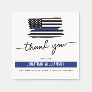 Custom Thank You Police Officer Retirement Gift Napkin